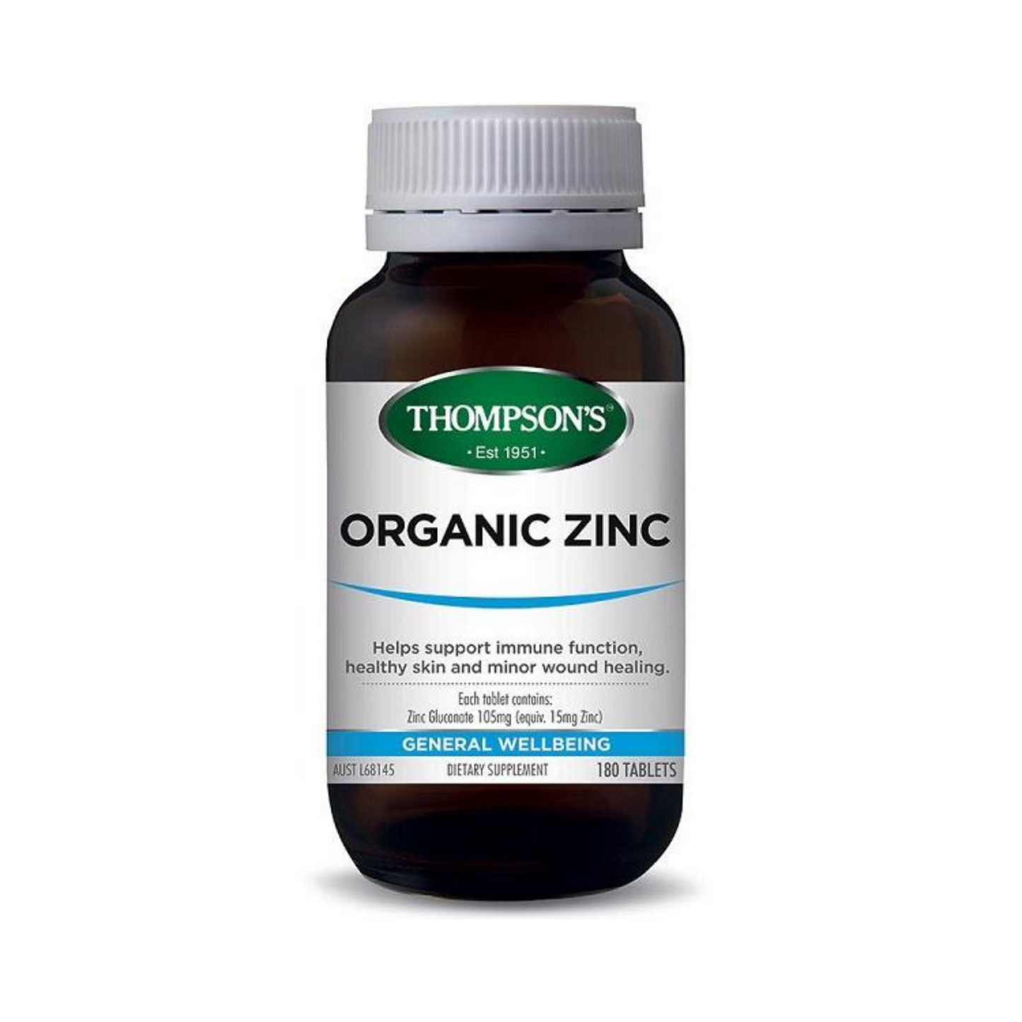 Thompsons Organic Zinc 180 Tablets