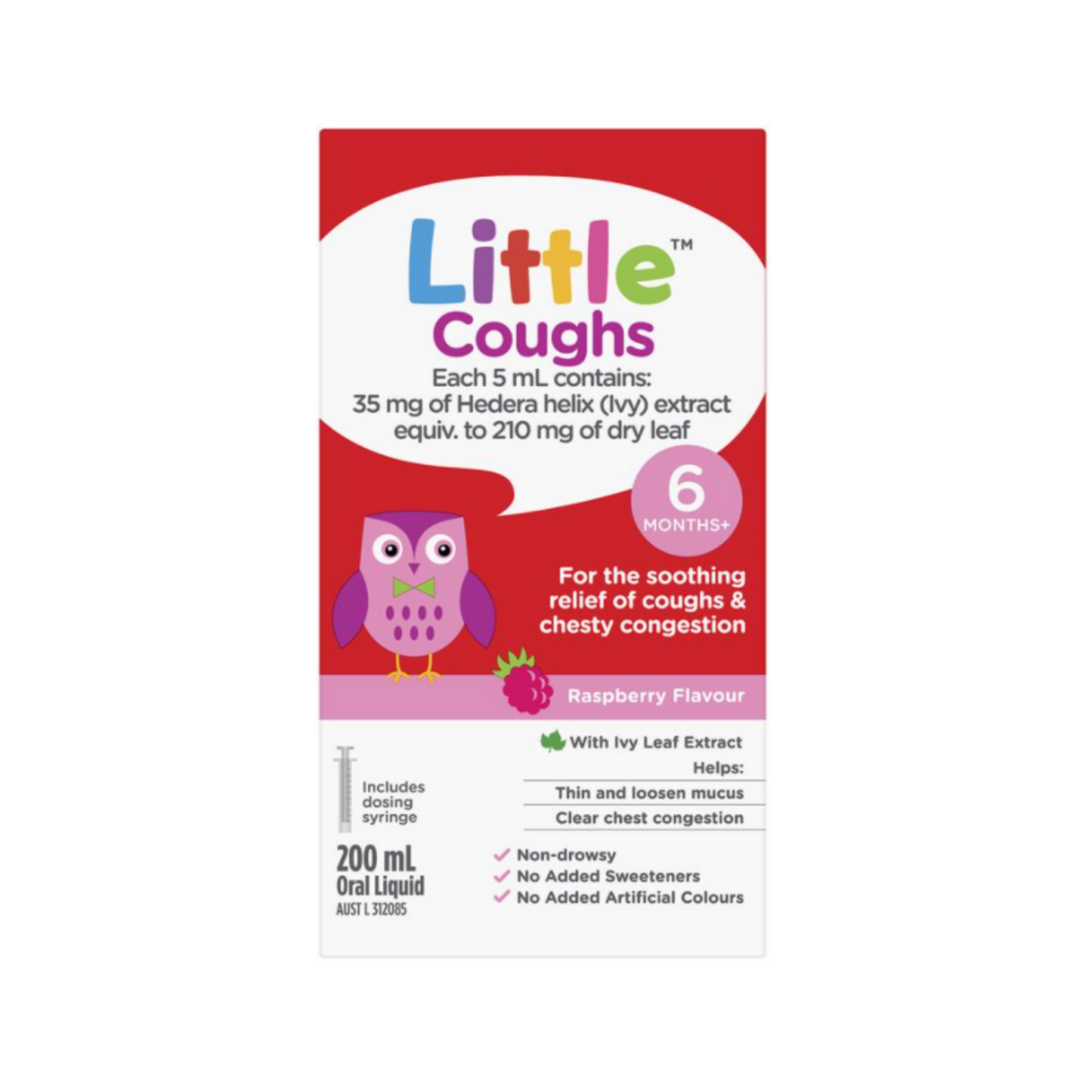 Little Coughs Oral Liquid Raspberry 200ml