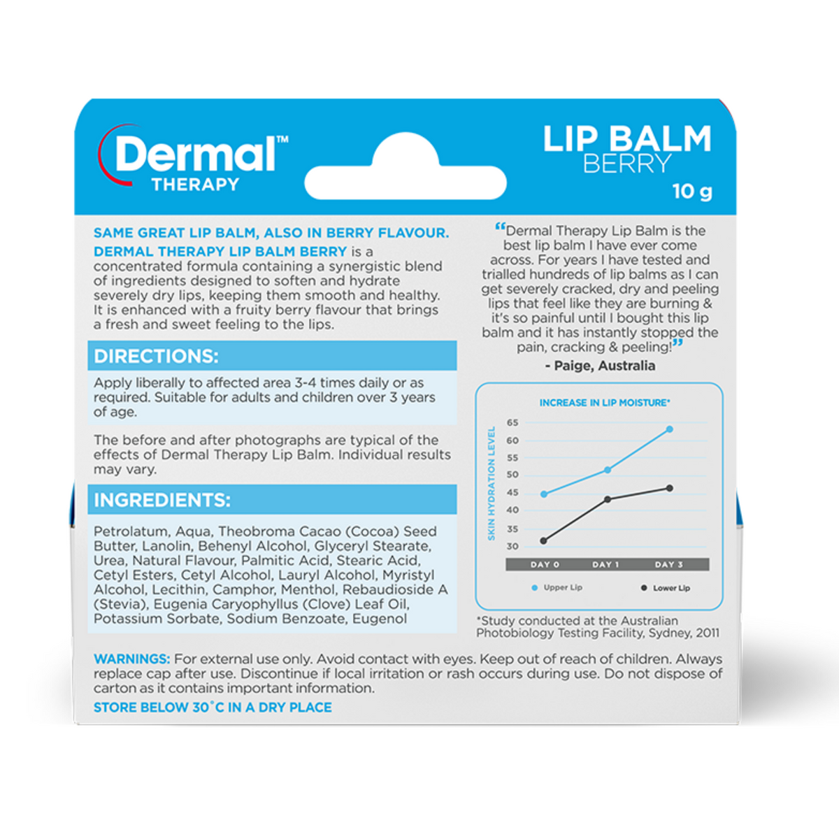 Dermal Therapy Lip Balm Berry 10g