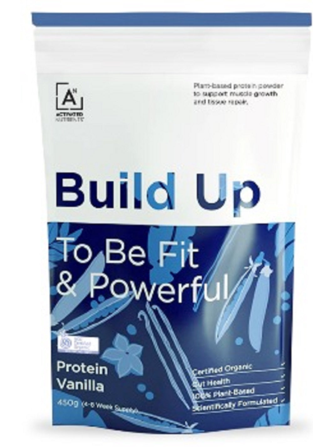 Activated Nutrients Build Up Vanilla Plant-Based Protein 450g