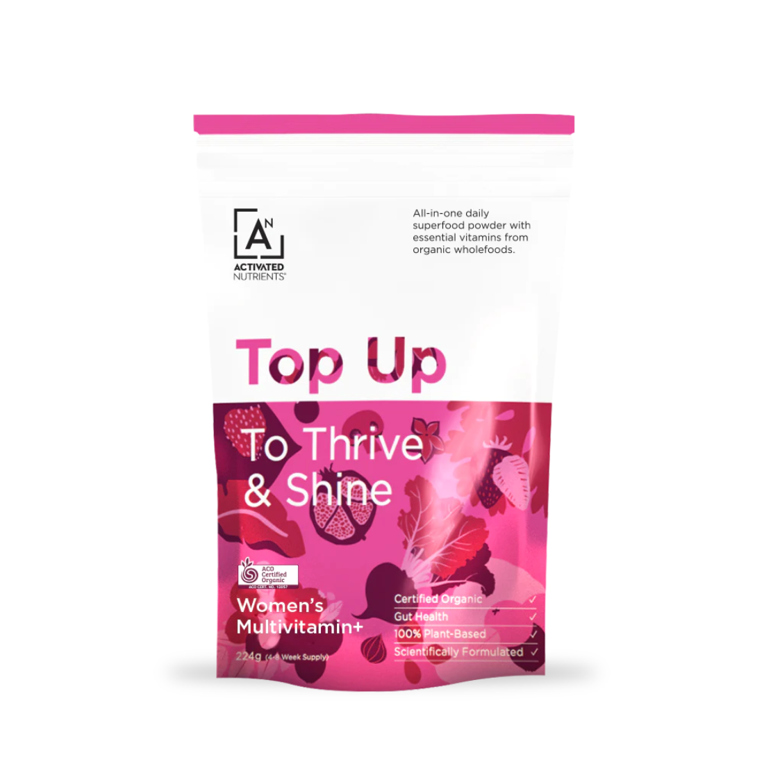 Activated Nutrients Top Up Organic Women's Superfood Powder 224g