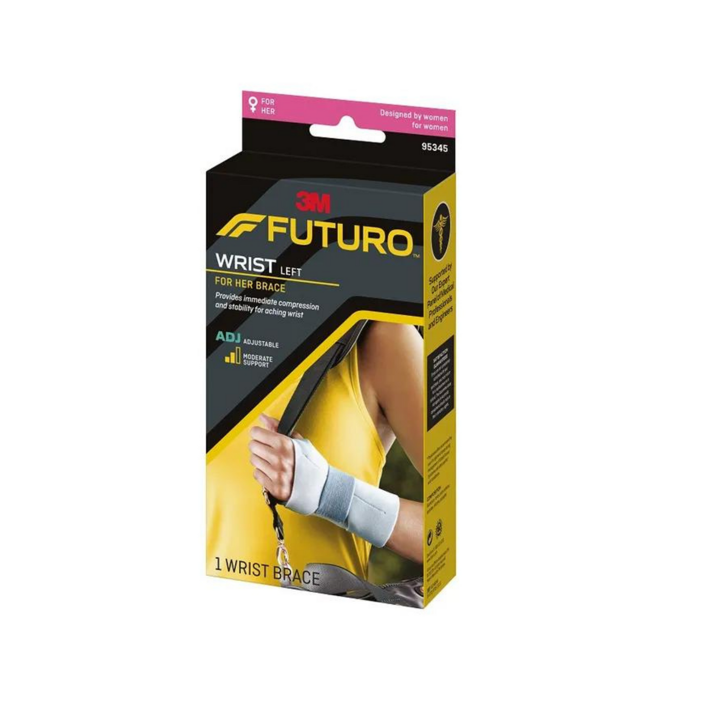 Futuro For Her Wrist Brace 95346ENR Left Hand Adjustable