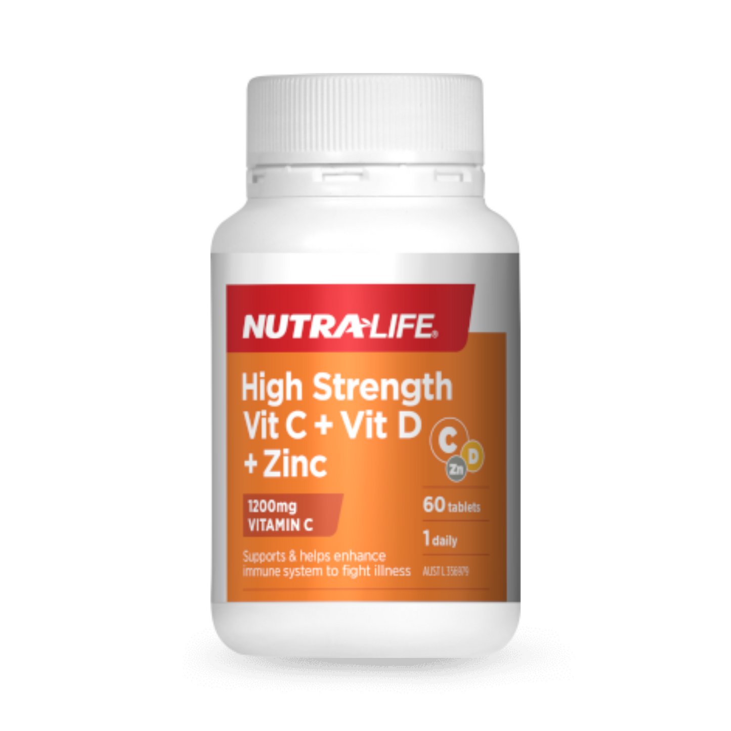 Nutralife Hight Strength Vit C + Vit D + Zinc 60 Capsules