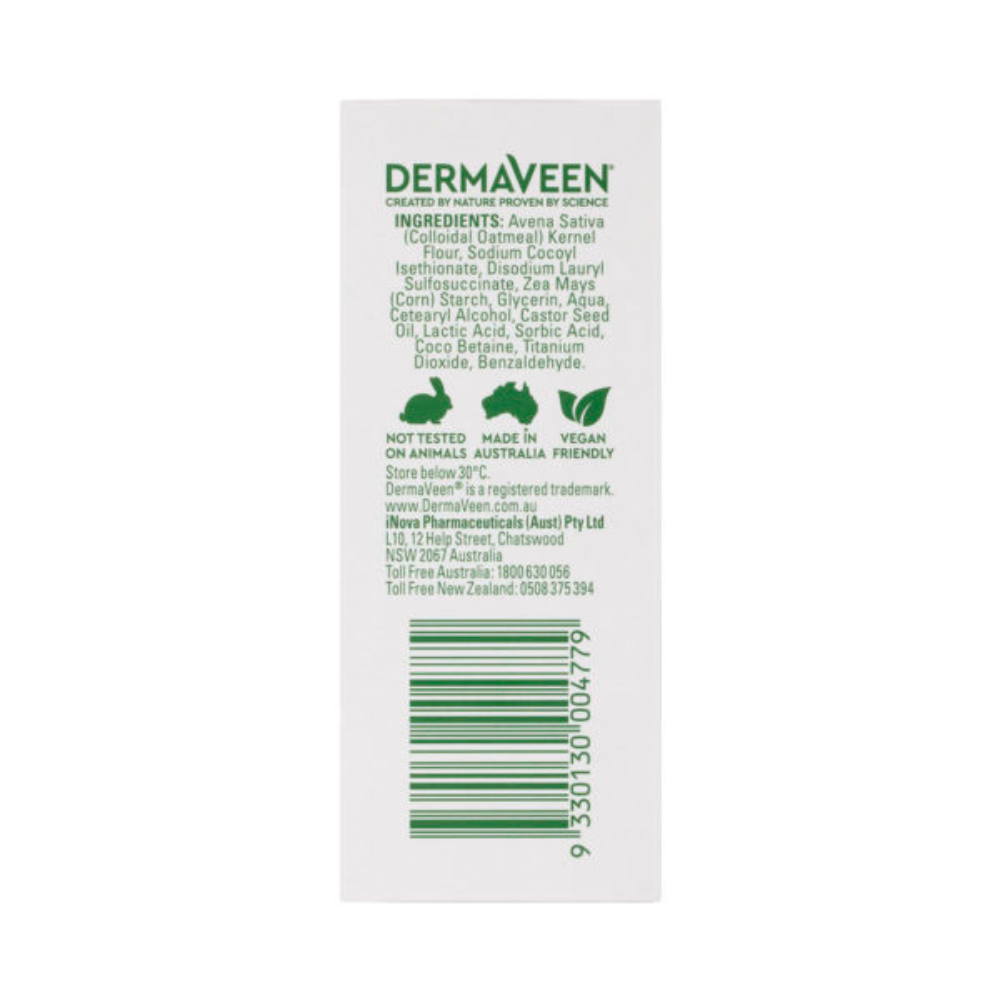 DermaVeen Daily Nourish Soap-Free Cleansing Bar for Dry & Sensitive Skin 115g