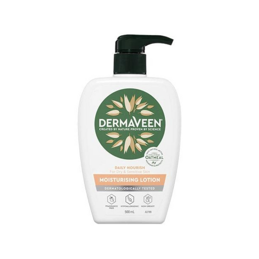 DermaVeen Daily Nourish Moisturising Lotion for Dry & Sensitive Skin 500ml