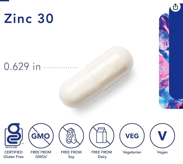 Pure Encapsulations Zinc 30 - 180 Capsules