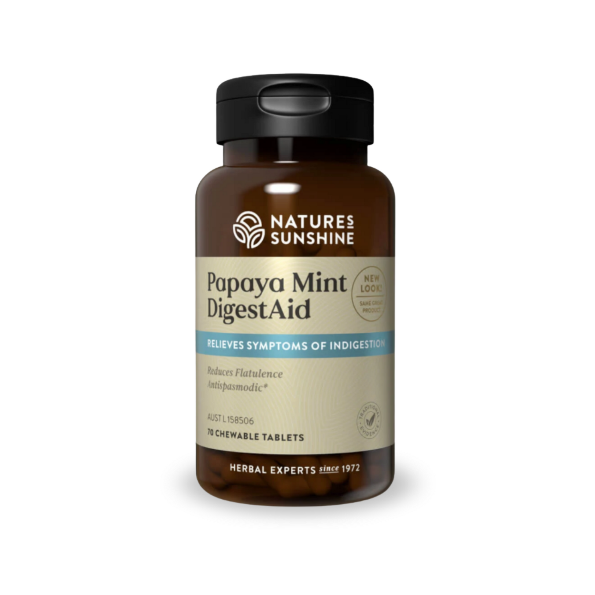 Nature's Sunshine Papaya Mint DigestAid 70 Chewable Tablets 