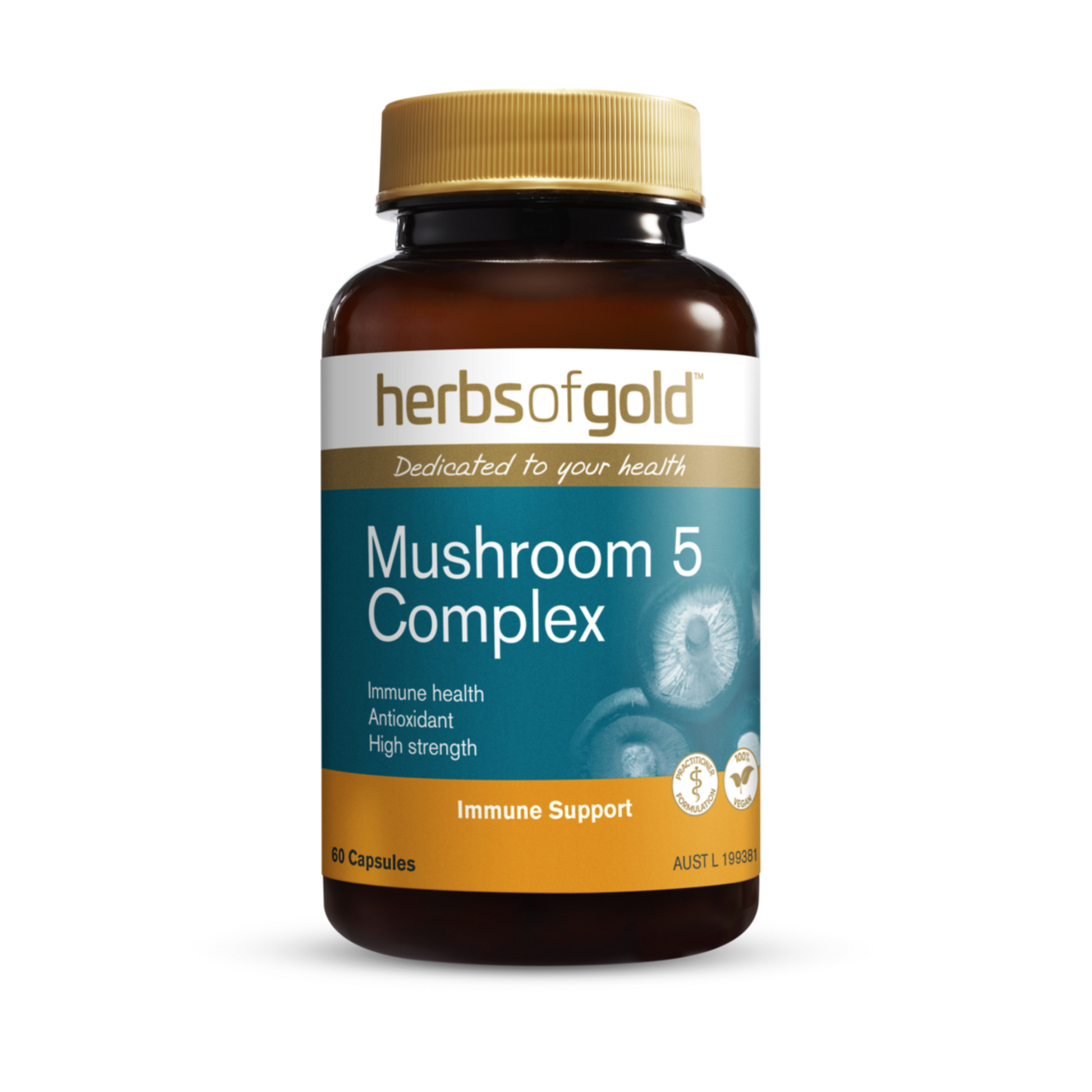 Herbs of Gold Mushroom 5 Complex 60 Capsules