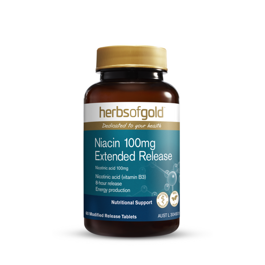 Herbs of Gold Niacin 100mg Extended Release 60 Tablets