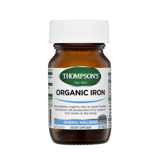 Thompsons Organic Iron 24mg 30 Capsules