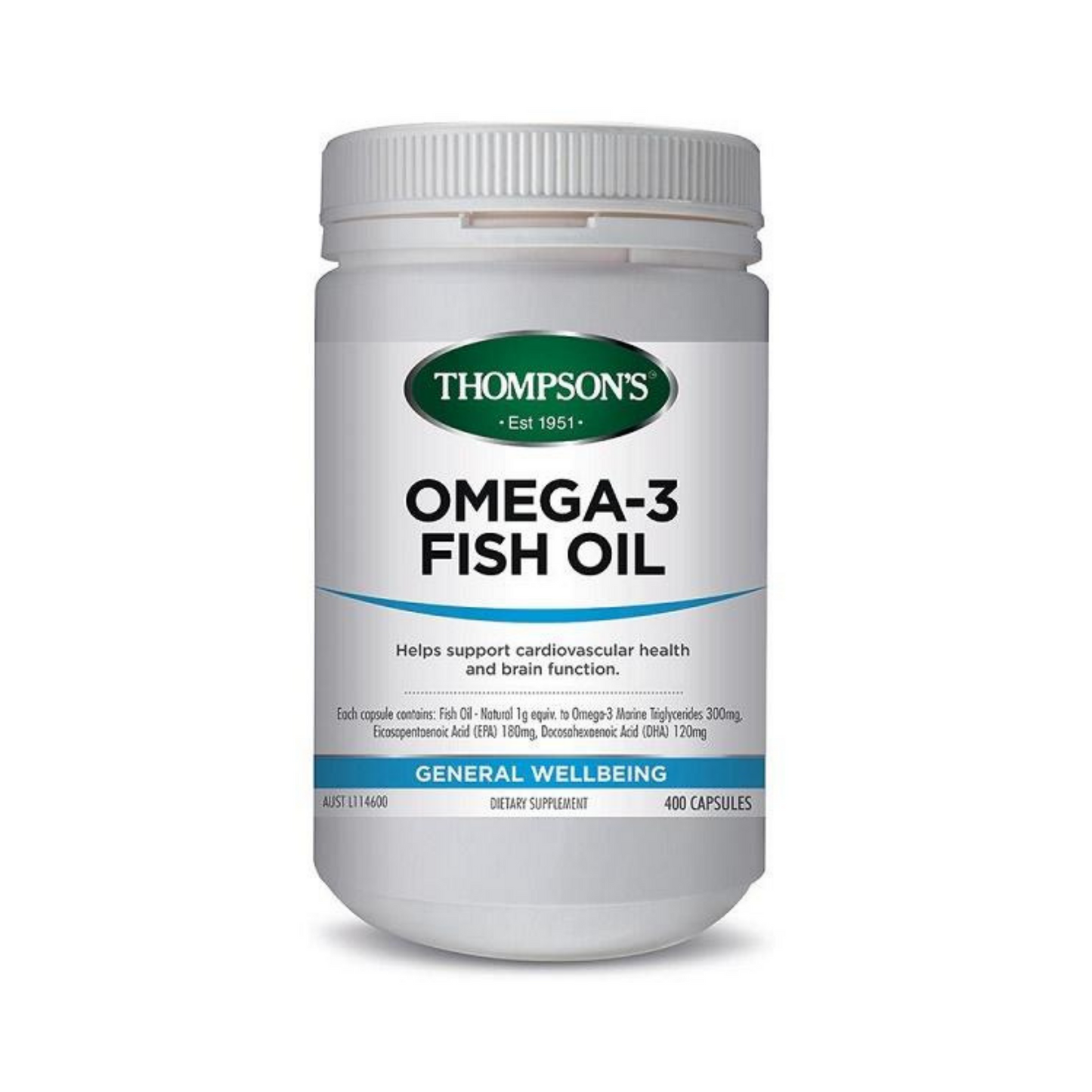 Thompsons Omega 3 Fish Oil 1000mg 400 Capsules