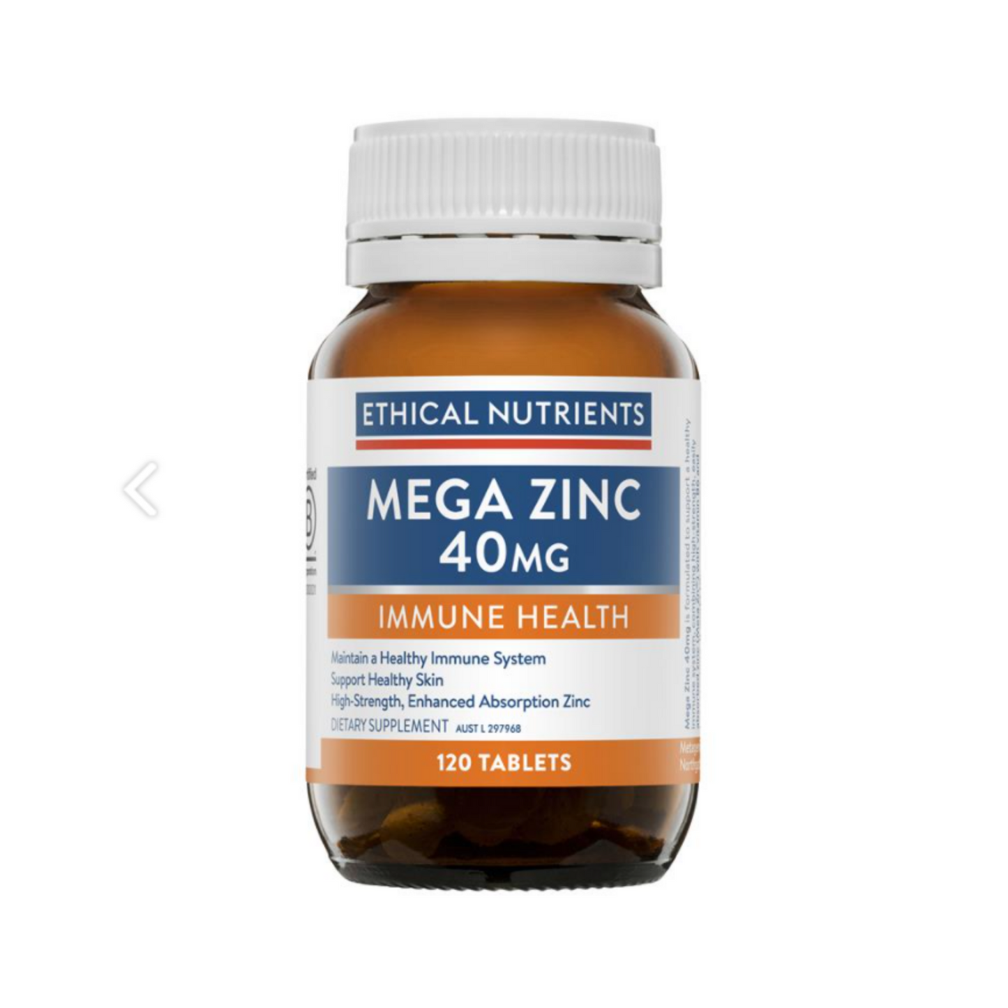 Ethical Nutrients Mega Zinc 40mg 120 Tablets