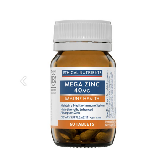 Ethical Nutrients Mega Zinc 40mg 60 Tablets