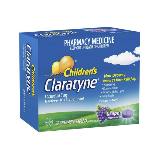 Children's Claratyne Grape Chewable 30 Tablets