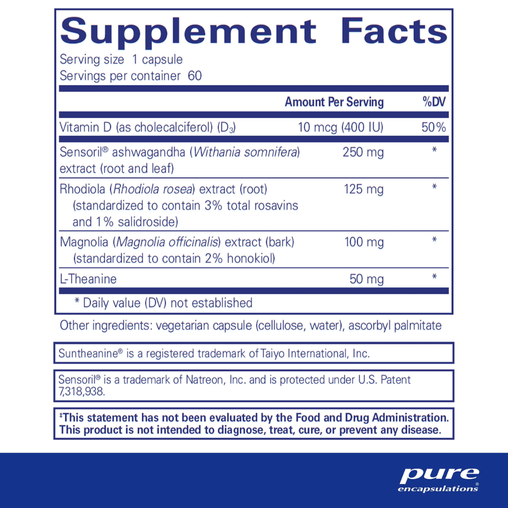 Pure Encapsulations Cortisol Calm 60 Capsule