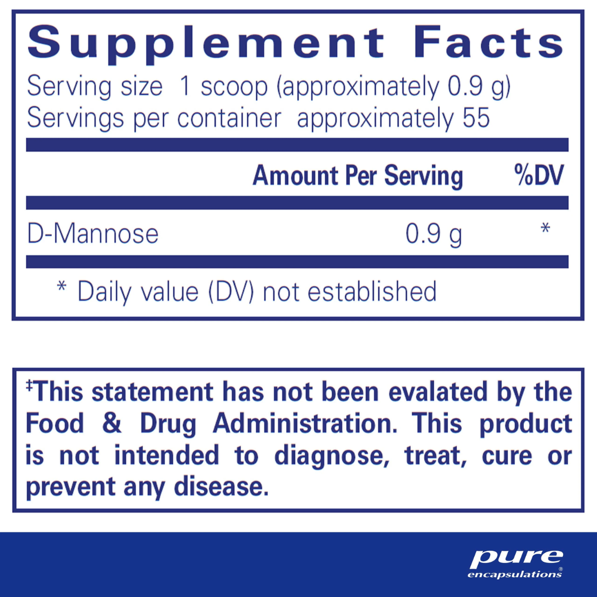 Pure Encapsulations D-Mannose 50 gr Powder